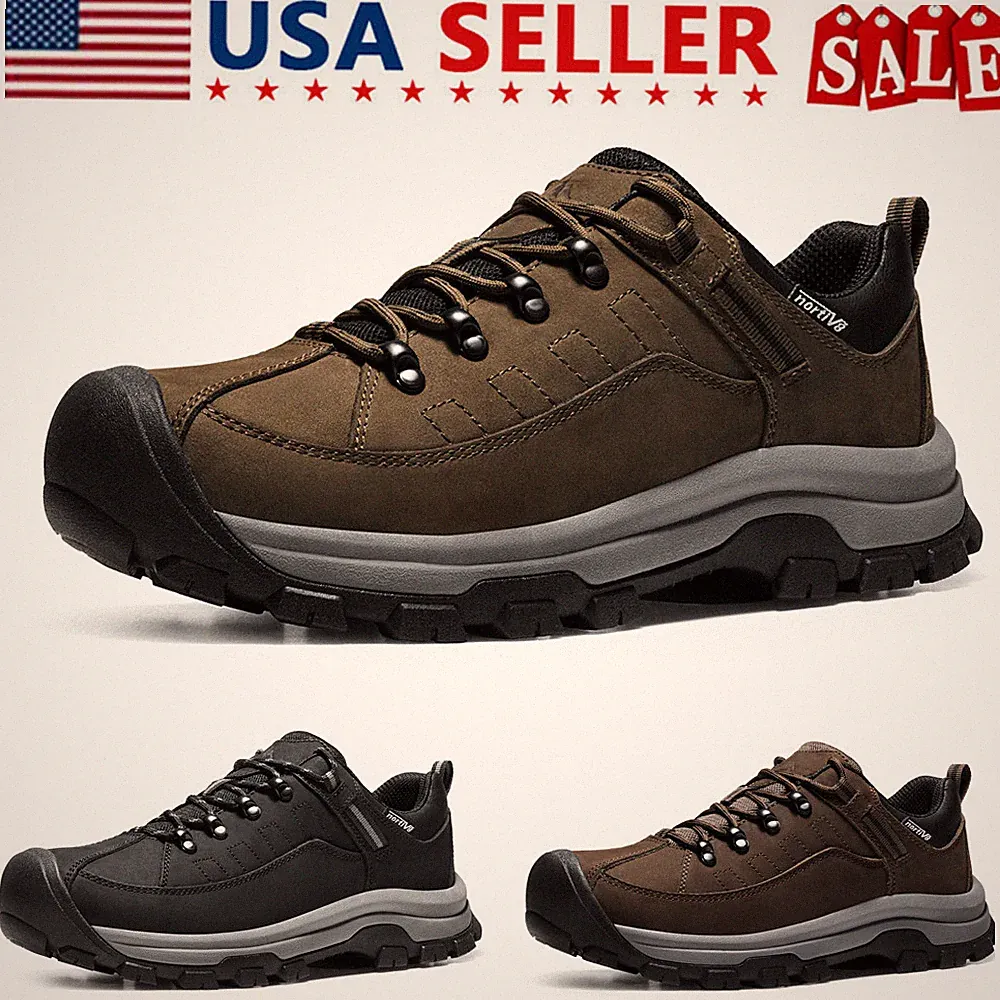NORTIV 8 Men's Waterproof Hiking Shoes Non-Slip Trekking Trail Lightweight Shoes
